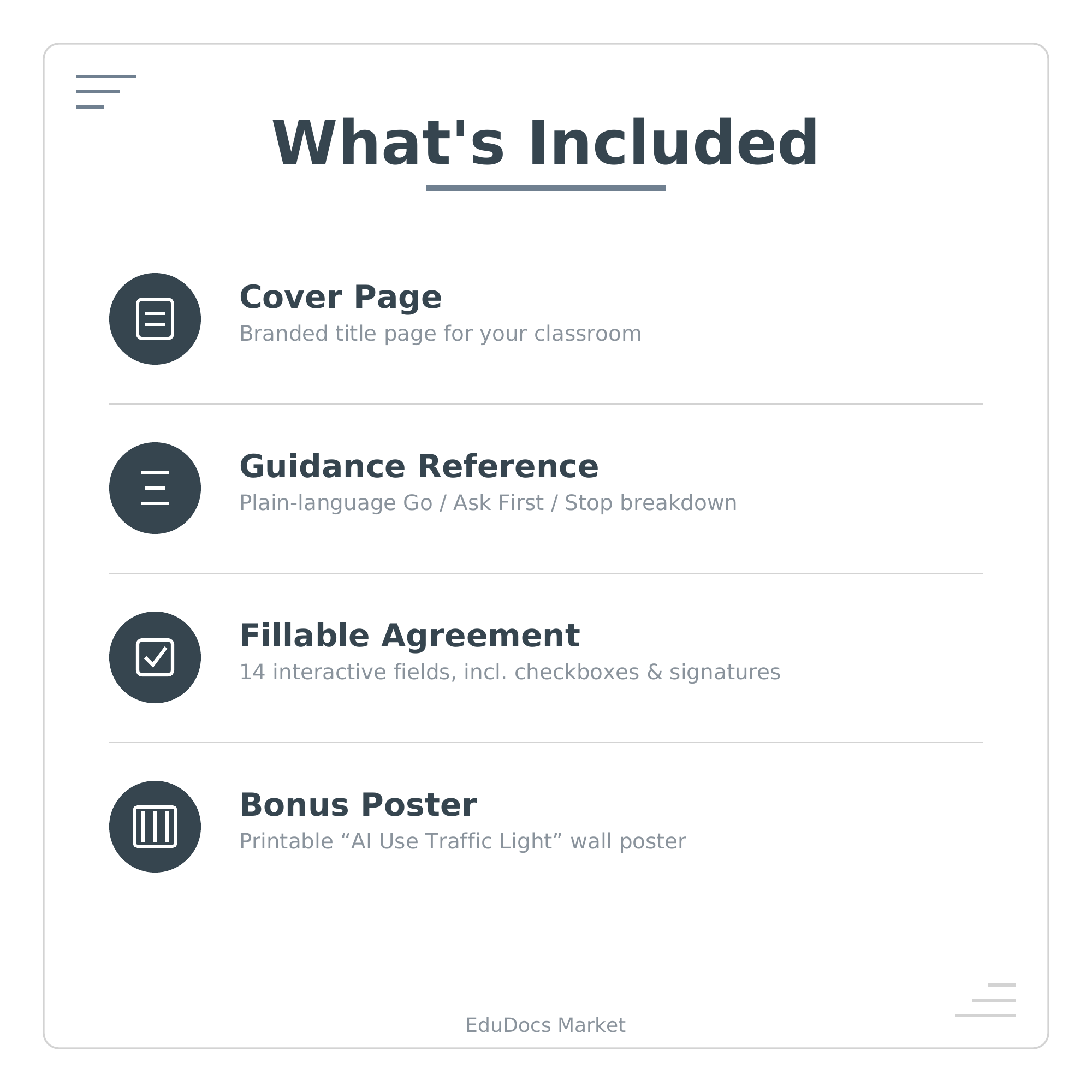 Classroom AI Use Agreement & Family Guide | Fillable PDF + Printable