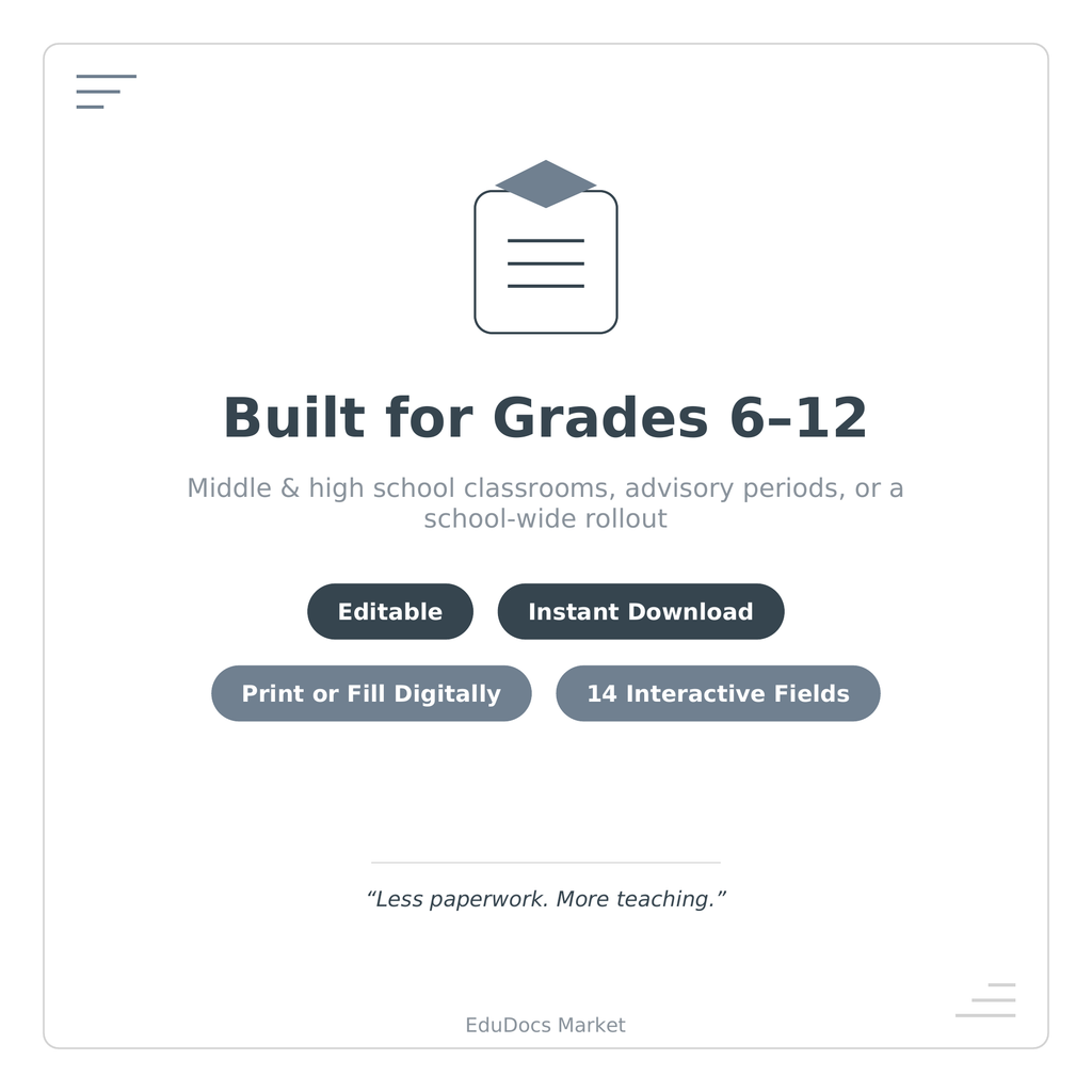 Classroom AI Use Agreement & Family Guide | Fillable PDF + Printable