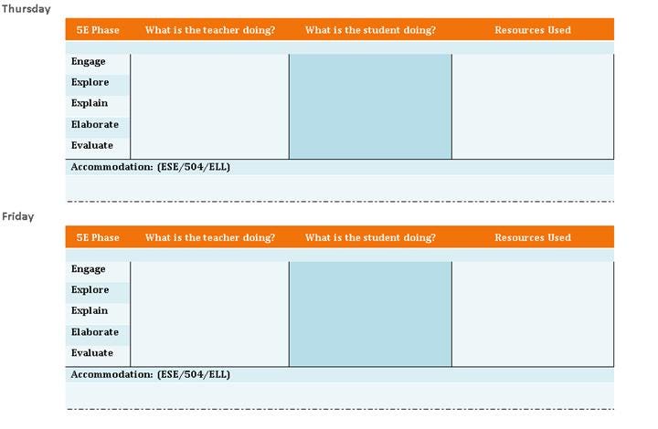 5E Lesson Plan Template (Editable Weekly Planner + Macro-Enabled Excel Tool + Word) | Standards-Based Planning