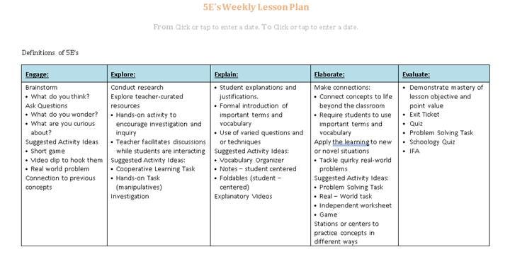 5E Lesson Plan Template (Editable Weekly Planner + Macro-Enabled Excel Tool + Word) | Standards-Based Planning