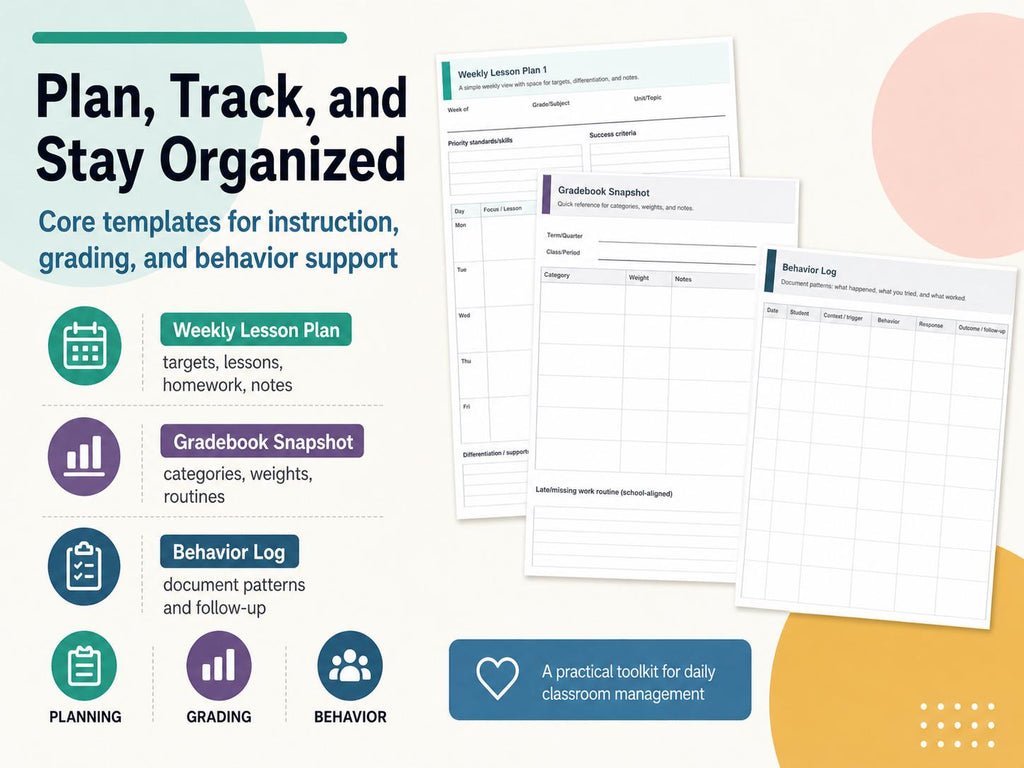 New Teacher Everything Binder | Printable Checklists, Procedures, Parent Communication + Planning Templates (PDF - Letter & A4)