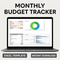 Monthly Budget Tracker Spreadsheet | Editable Excel Template with Dashboard | Personal Finance Planner | Digital Download
