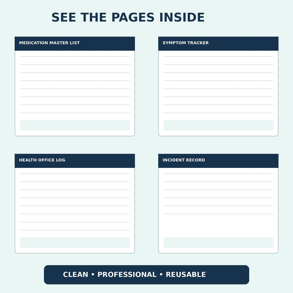 Printable Medical Logbook | Health Binder, Symptom, Appointment Tracker (US Letter + A4)
