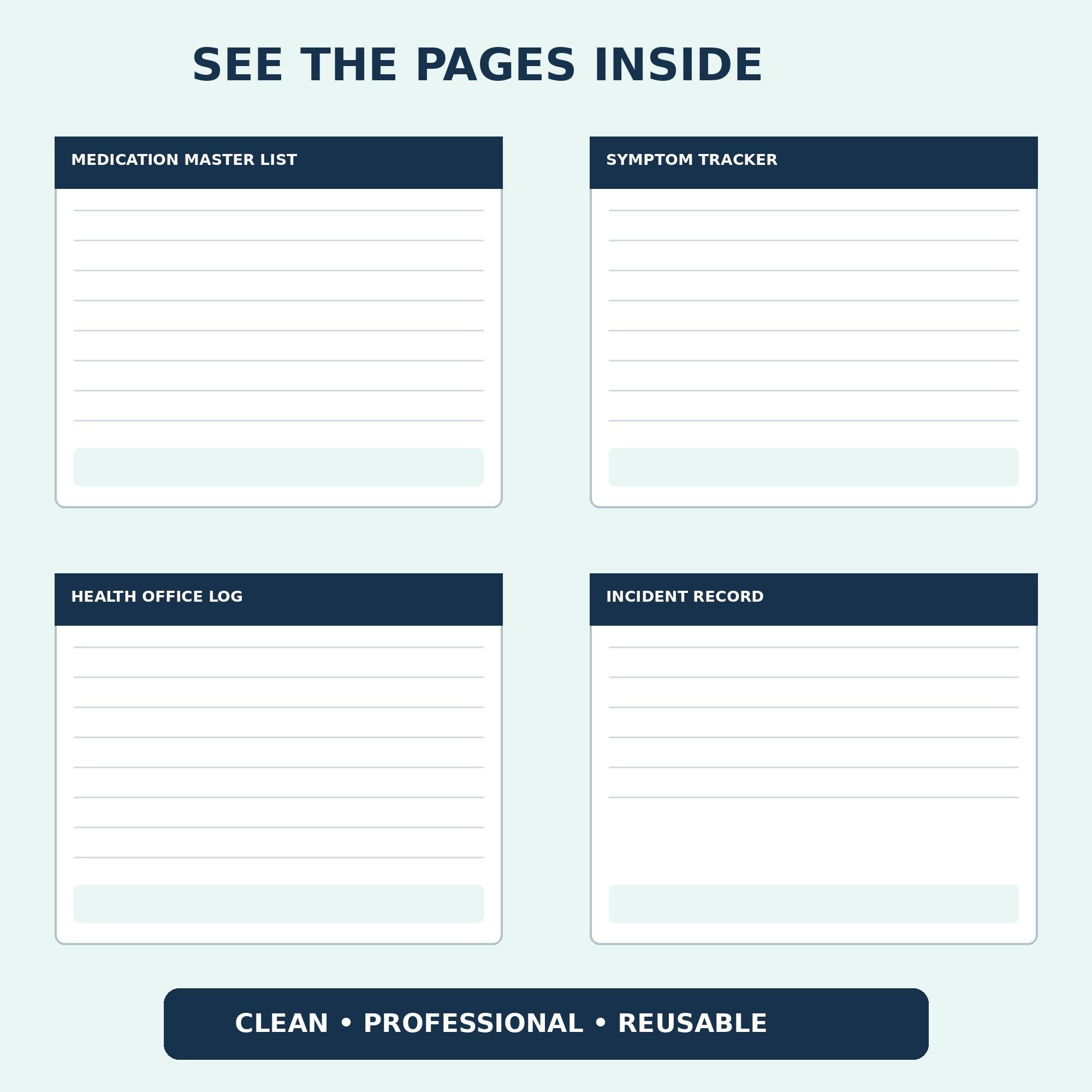 Printable Medical Logbook | Health Binder, Symptom, Appointment Tracker (US Letter + A4)
