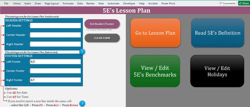 5E Lesson Plan Template (Editable Weekly Planner + Macro-Enabled Excel Tool + Word) | Standards-Based Planning